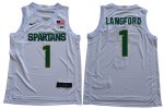 Men Michigan State Spartans NCAA #1 Joshua Langford White Authentic Nike Stitched College Basketball Jersey AE32Q43MP